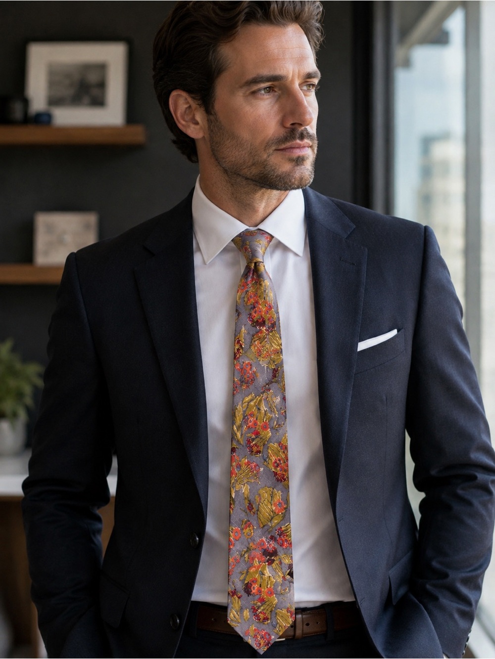 BOSS Hugo Boss 100% Silk Floral Print Men’s Tie – Made in Italy